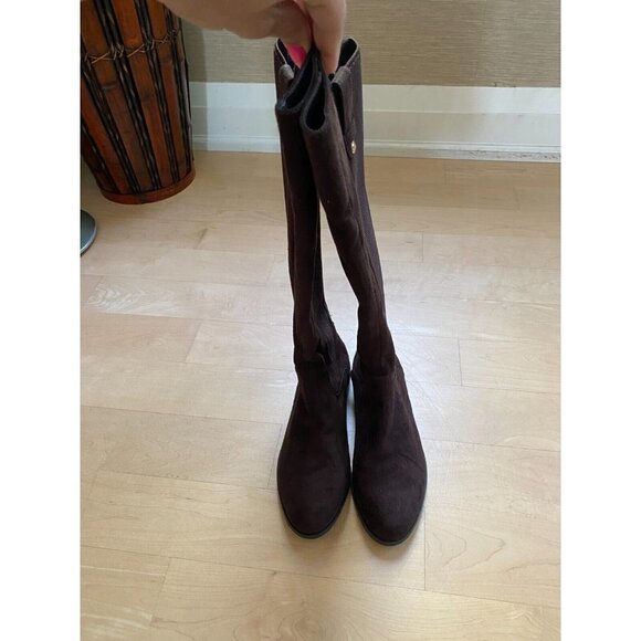 Anne Klein "Audrey" Brown tall boot Women Sz 5 back zip - Picture 2 of 10